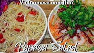 Papaya Salad  Vietnamese Style Papaya Gỏi Đu Đủ Khô Bò  Thai Style Papaya Som Tum [upl. by Acired]