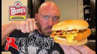 Wendy’s Spicy Chicken Bacon Cheese Sandwich Food Review WIth Ryback [upl. by Aenet]