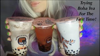 ASMR Trying BOBA TEA For The First Time  Great Chewing Sound  Taste Test amp Review  Whispered [upl. by Quitt]