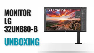 Unboxing Monitor LG UltraFine Ergo 32UN880B [upl. by Cosma]