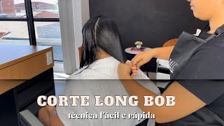 CORTE LONG BOB  TÉCNICA MUITO FÁCIL  COMO FAZER UM LONG BOB EM UM CABELO LISO NATURAL [upl. by Ainalem684]