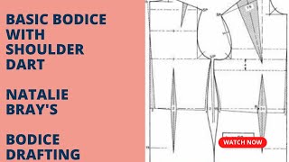 Natalie Brays basic bodice drafting in inches How to draft a basic bodice with shoulder dart m [upl. by Muna]