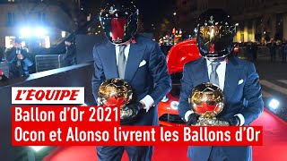 Ballon dOr 2021  Quand Esteban Ocon et Fernando Alonso livraient les Ballons dOr [upl. by Annahahs873]