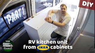 RV kitchen build from IKEA cabinets Diy campervan kitchen unit for simple van conversion  part 1 [upl. by Nylidam]