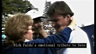 Golf Nick Faldo emotional tribute to Seve Ballesteros Ryder Cup emotivo homenaje a Seve Ballesteros [upl. by Dippold]