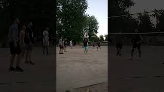 Beach volleyball confidently passing the ball along the opponents left flank [upl. by Sucul430]