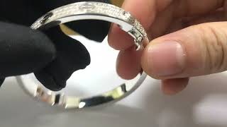 Cartier Love Bracelet Diamonds 18k White Gold Size 17 Dupe N6717617 [upl. by Adekam]