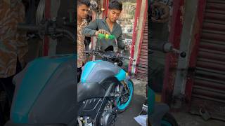 😈MT15 oil can modification shortvideo yamaha bike chennai r15v3 god art [upl. by Naejamron]