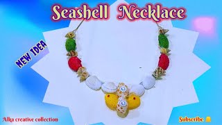 Easy Seashell necklace without holediy New creative idea of handmade jewellery [upl. by Alford503]