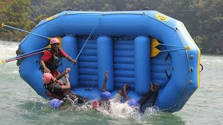 Dandeli River Rafting  Boat Falling  Rescue  Ganeshgudi [upl. by Enahs]