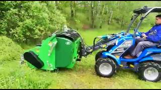 MultiOne 53K Mini loader with Peruzzo Collector Flail Mower [upl. by Lacefield]