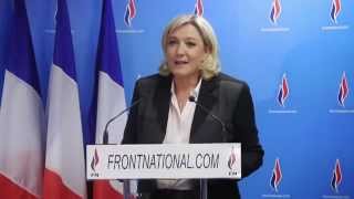 2ème tour des municipales 2014  Point presse de Marine Le pen [upl. by Thema713]