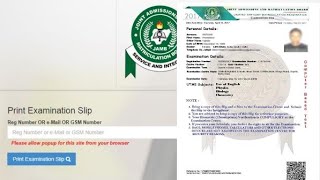 Jamb Utme 2023 Reprint Examination Slip Free At Home Without Cbt [upl. by Ralat]