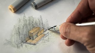 Sketch like an Architect Techniques  Tips from a Real Project [upl. by Yanel]