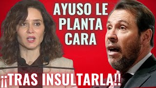 💥¡CON DOS COJ💥 AYUSO NO SE ACOBARDA ante los INSULTOS de OSCAR PUENTE 🔥¡¡Y LE RESPONDE ASÍ🔥 [upl. by Stevens]