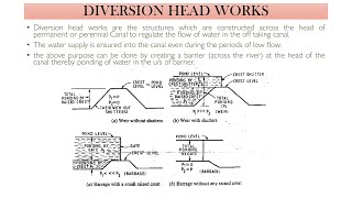 HYDRAULIC STRUCTURESDiversion Head WorkPart 1 [upl. by Driskill]