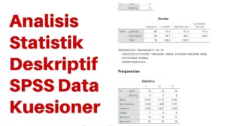 CARA ANALISIS DESKRIPTIF KARAKTERISTIK RESPONDEN DAN JAWABAN RESPONDENKUESIONER [upl. by Ardie357]