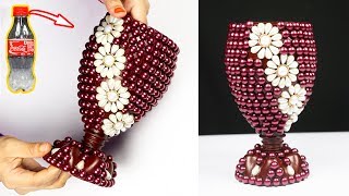 How to Make A Flower Vase At Home  Plastic Bottle Flower Vase  Home decor ideas [upl. by Belford]