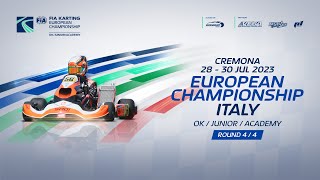 FIA Karting European Championship 2023 Junior amp OK Round4 Cremona  Italy Sunday [upl. by Freberg]