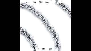 26 inch 4mm Diamond Cut Stainless Steel Rope Chain Necklace available in 22 24 26 30 and 36 [upl. by Brittnee]