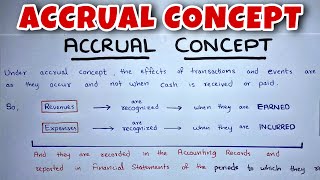 Accrual Concept EXPLAINED  By Saheb Academy [upl. by Siffre]