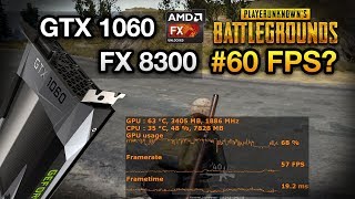 PUBG GTX 1060  FX 8300 40 GHz segura 60 FPS Detalhes em MÉDIO e ALTO [upl. by Armillda]