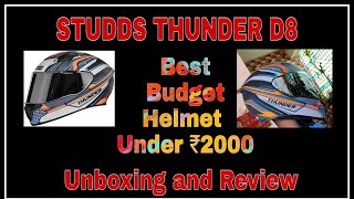 Studds thunder D8 Helmet  New series  Best Budget Helmet  review Unboxing  Motorsports 🔥 [upl. by Yaker642]