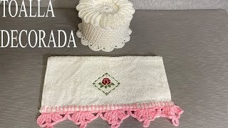 DESCUBRE COMO TEJER DECORACIÓN PARA TOALLAS A CROCHET [upl. by Katheryn]