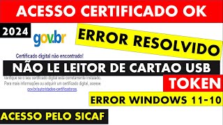 CERTIFICADO DIGITAL NAO ENCONTRADO GOVBR  ERRO LEITOR CARTAO TOKEN CERTIFICADO NAO APARECE GOOGLE [upl. by Jason486]