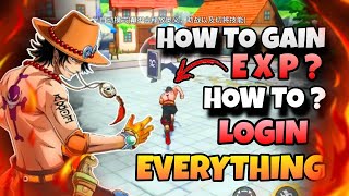 ‼️HOW TO LOGIN  HOW TO LVL UP FAST  EVERYTHING ONE PIECE FIGHTING PATH  CHK DESCRITION ♥️ [upl. by Waddle]