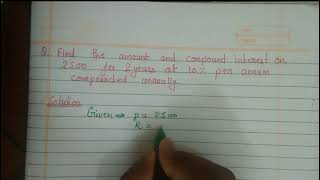 Find the amount and compound interest on 2500 for 2years at10per annum compounded annually class8 [upl. by Naimad]