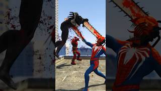 SPIDERMAN AS CHAINSAW MAN SAVING COSMIC SPIDERMAN FROM VENOM shorts spiderman venom [upl. by Madelene781]