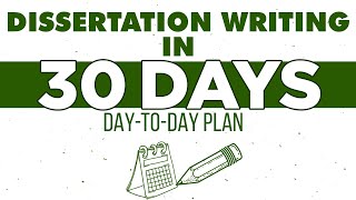 How to write a PhD Dissertation in a Month DaytoDay Work Plan [upl. by Alegnaoj]