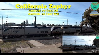 Amtrak California Zephyr 601 and 530 at Roseville CA  11012023 [upl. by Anawot]