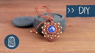 💠 Makramee Kette mit Stein  ANLEITUNG 💠 [upl. by Sadnak]