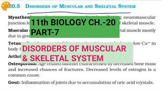 Class 11 BiologyCh20 Part7Disorders of Muscular amp Skeletal systemStudy with Farru [upl. by Hanimay]