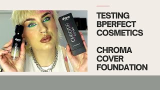 Testing BPerfect Cosmetics quotChroma Coverquot foundation  WEAR TEST [upl. by Blackburn261]