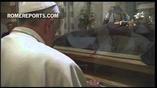 Pope visits tomb of St Clare of Assisi founder of the Poor Clares [upl. by Quartas51]