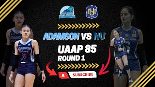 Round 1  UAAP SEASON 85 GIRLS VOLLEYBALL  NU vs ADAMSON [upl. by Ahsinac]