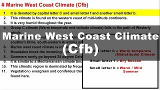 Koppen Scheme  Marine West Coast Climate Cfb  UPSC IAS Geography [upl. by Arezzini]