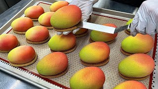 프랑스에서 디저트 팔다 왔습니다 케이크 장인의 망고 무스케이크 Awesome cake quality making mango mousse cake  Korean dessert [upl. by Lytton]