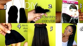 Part 1How to make a drawstring cap drawstring pony tail using kanekalon braiding hair [upl. by Imekawulo298]