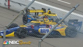 IndyCar Alexander Rossi Andretti cars out after early crash at Gateway  Motorsports on NBC [upl. by Will]