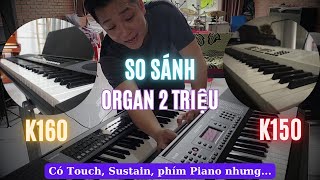 So sánh K150 vs K160  2 cây Organ đột phá phân khúc 2 triệu [upl. by Ilyak]