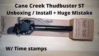 Cane Creek Thudbuster ST suspension seatpost unboxing how to install plus a huge mistake [upl. by Enaira]