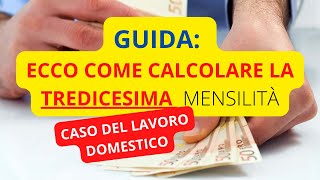 GUIDA COME CALCOLARE LA TREDICESIMA RETRIBUZIONE  CASO DEL LAVORO DOMESTICO [upl. by Leonore]