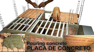 PLACA ALIGERADA Casa en miniatura Pouring concrete slab ESCALERA en concreto LOSA de concreto [upl. by Revlys752]