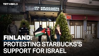 Finland Protesting Starbucks’s support for Israel [upl. by Khorma]