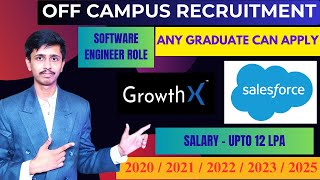 Salesforce Recruitment 2024 for Freshers  GrowthX Recruitment 2024  Software Engineer Role  Jobs [upl. by Anet50]