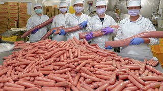 125000 pcs a day Spicy Chicken Sausage Mass Production  勁辣雞肉熱狗  Food Factory [upl. by Nauhs]